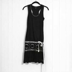 Vintage Black Tank Dress, 100% Cotton, Size XS, Really nice condition.